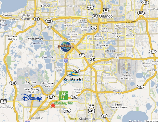 Holiday Inn Maingate East Map